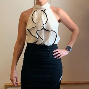 Sleeveless Ruffle Top